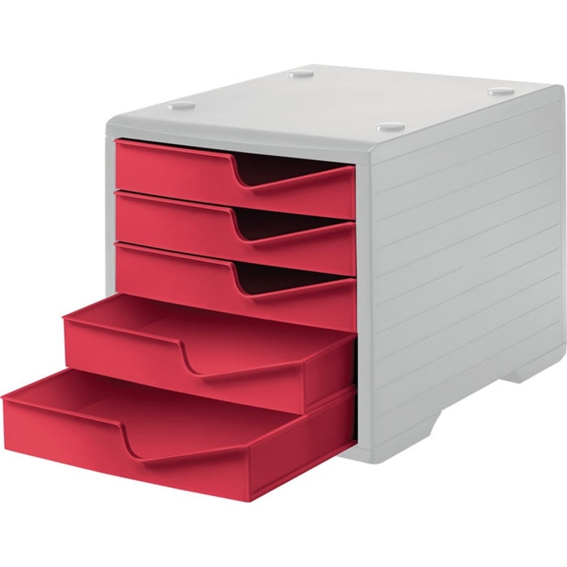 Caja de almacenamiento de poliestireno (9000493476) 5 cajones gris/arndano