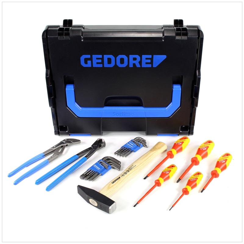 Juego de cerrajera electricista Gedore Tool 26 piezas con destornillador VDE en L-Boxx