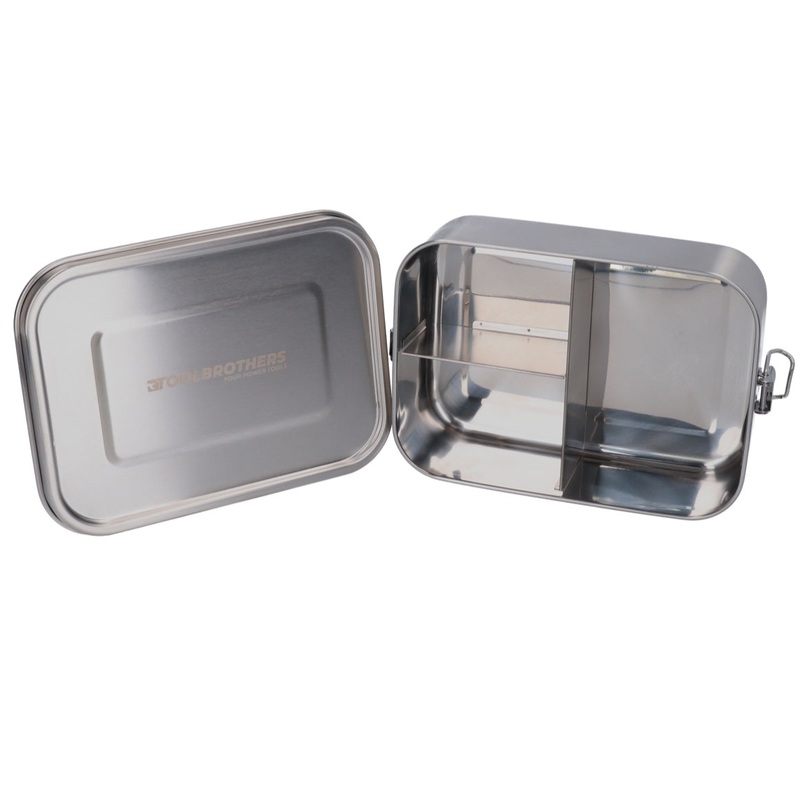 Toolbrothers Fan fiambrera de acero inoxidable con divisores y tapa de acero inoxidable 1200 ml