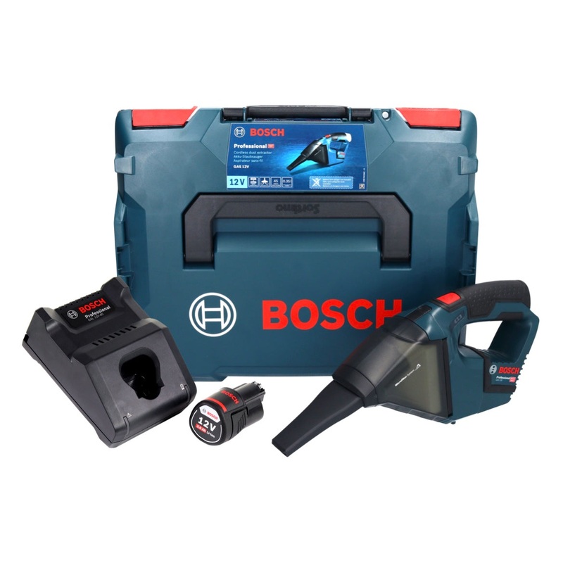 Aspirador inalmbrico profesional Bosch GAS 12V 12 V 0,35 l + 1x batera 3,0 Ah + cargador + L-Boxx