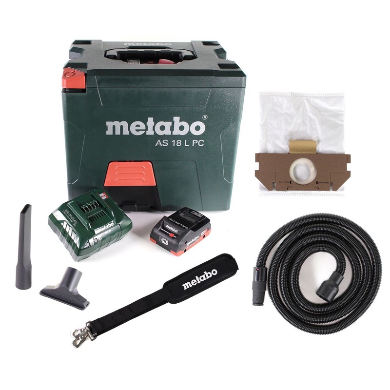 Aspirador Metabo AS 18 L PC batera 18V 7.5L (602021850) + 1x batera LiHD 4.0Ah + cargador