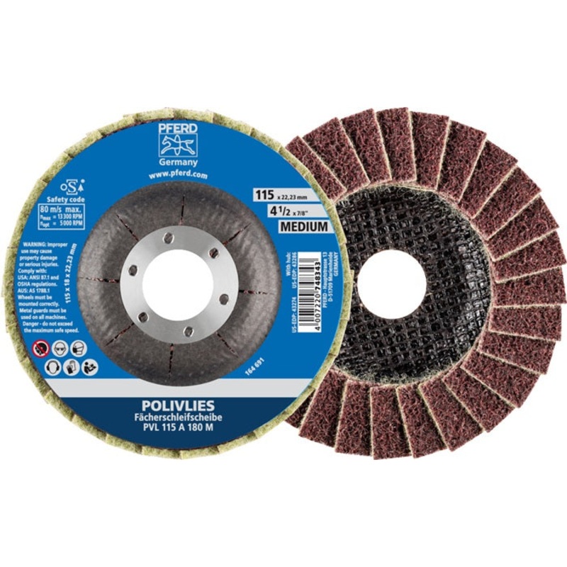 Disco dentado PFERD POLIVLIES  115 mm tamao de grano medio (4000842603)