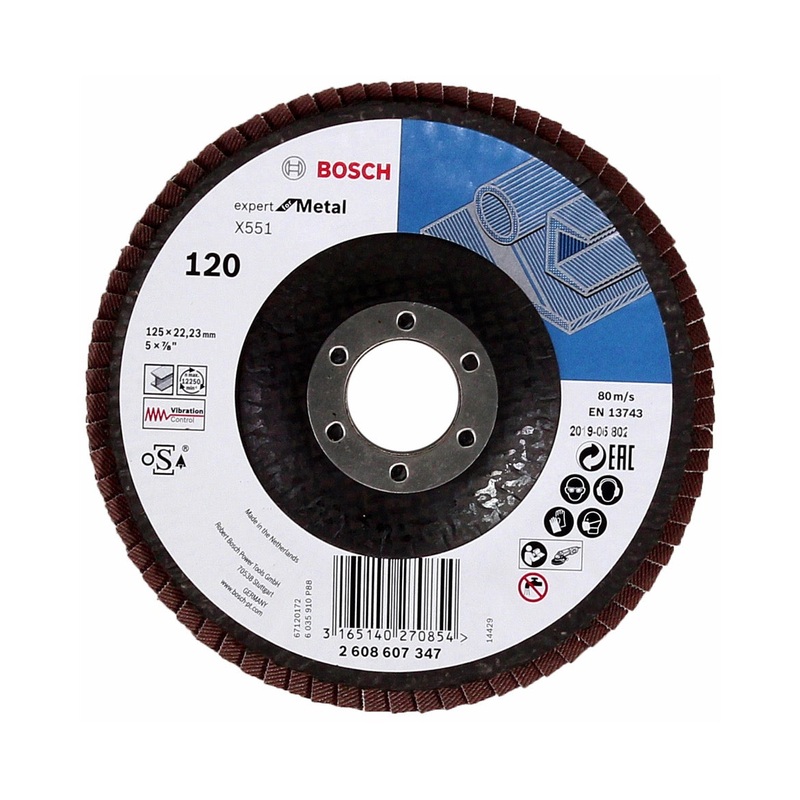 Discos de lminas Bosch X551 Expert for Metal 125 mm, K120, 10 piezas (10x 2608607347)