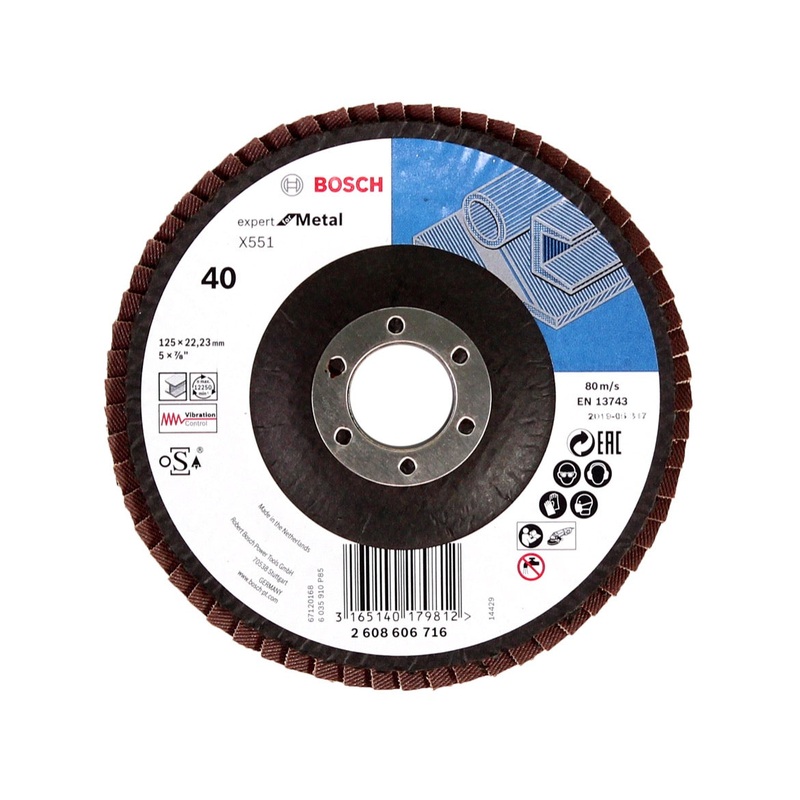 Discos de lminas Bosch X551 Expert for Metal 125 mm, K40, 50 piezas (50x 2608606716)