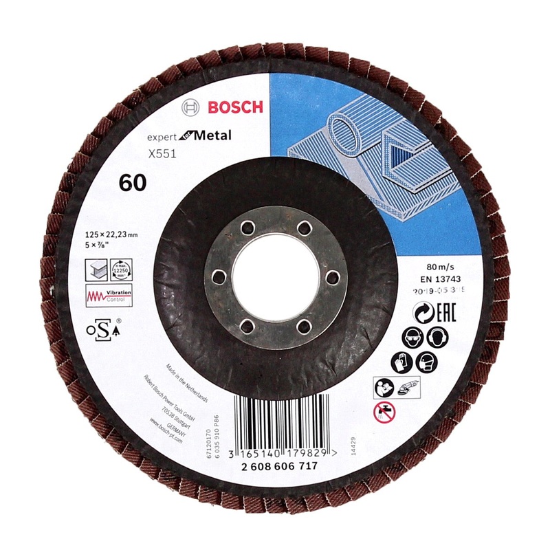 Discos de lminas Bosch X551 Expert for Metal 125 mm, K60, 10 piezas (10x 2608606717)