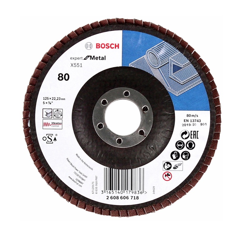 Discos de lminas Bosch X551 Expert for Metal 125 mm, K80, 10 piezas (10x 2608606718)