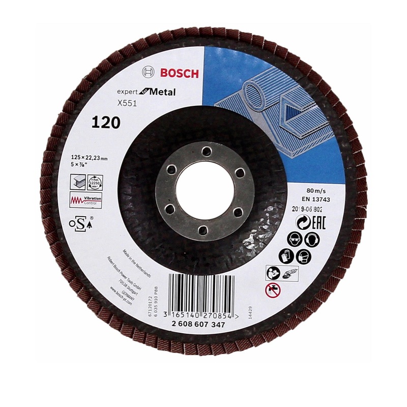 Discos de lminas Bosch X551 Expert para metal 125 mm, K120, 100 piezas (100x 2608607347)