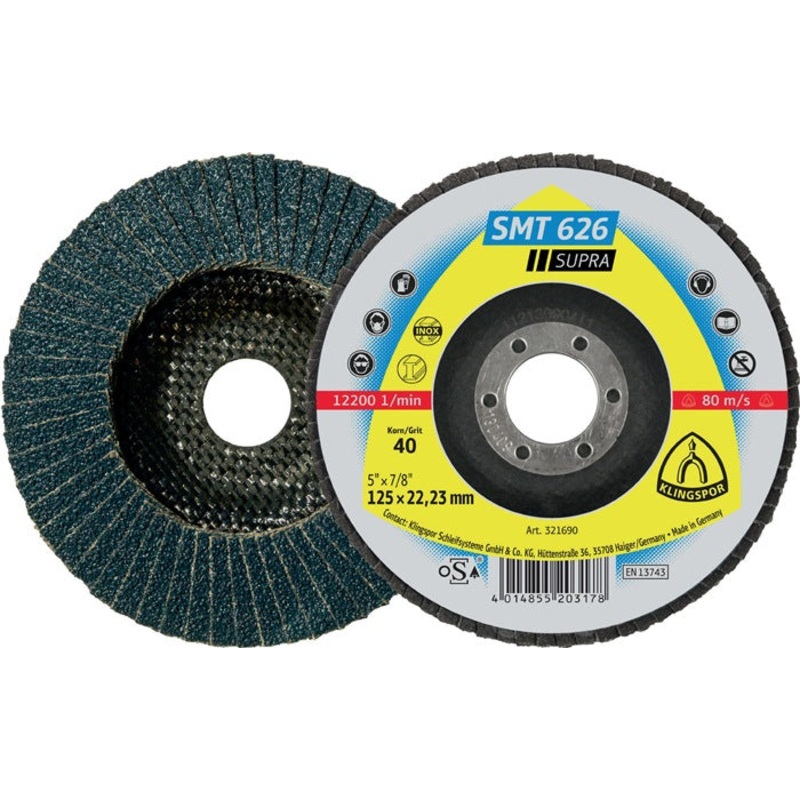 KLINGSPOR arandela dentada SMT 626 Supra  180 mm grano 40 6 cnica (4000842832)