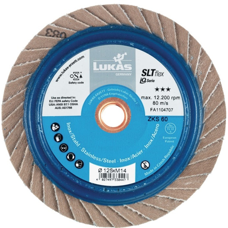 LUKAS arandela dentada SLT flex  125 mm grano 40 plana (4000840345)