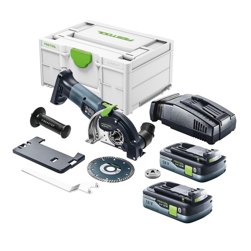 Festool DSC-AGC 18-125 FH EB-Basic sistema de separacin de batera a mano alzada 18 V 125 mm sin escobillas + 2x batera 4,0 Ah + cargador rpido + systainer