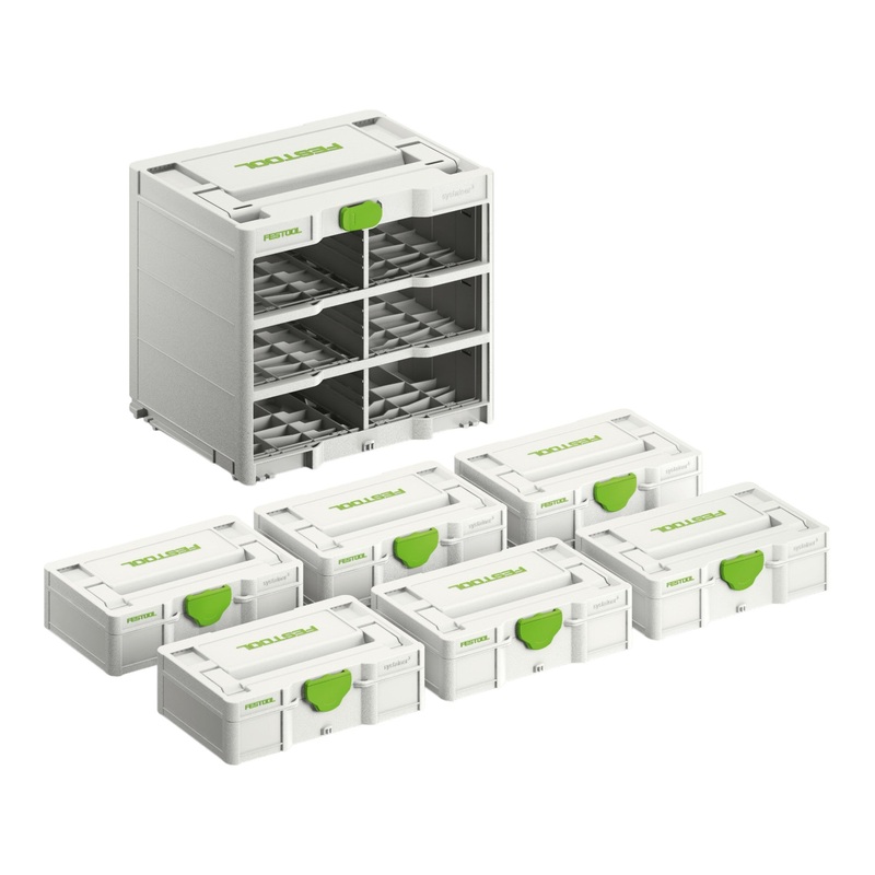 Festool Rack SYS3-RK/6 M 337-Set Systainer 6 piezas ( 577816 ) para todas las variantes de Systainer S 76