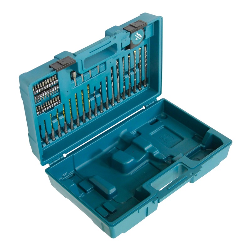 Makita 183W49-4 maletn de transporte 480 x 320 x 140 mm + juego de accesorios SDS-plus de 65 piezas para taladro percutor inalmbrico DHR171