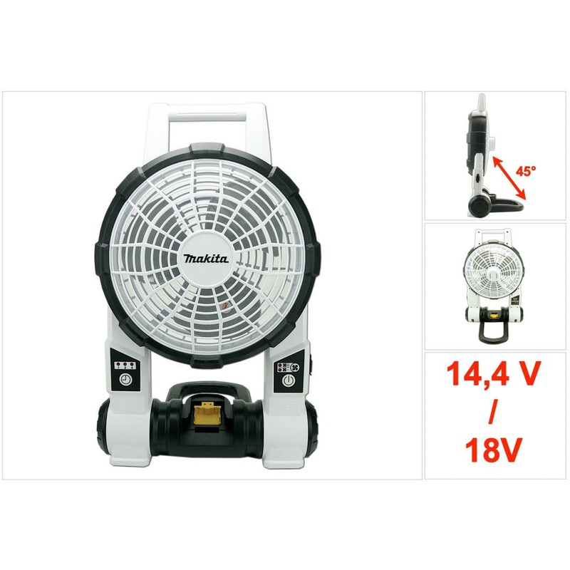 Makita BCF 201 ZW 14,4/18 V Li-Ion Batera Ventilador Blanco Solo - slo el dispositivo sin accesorios - (sin batera y sin cargador)