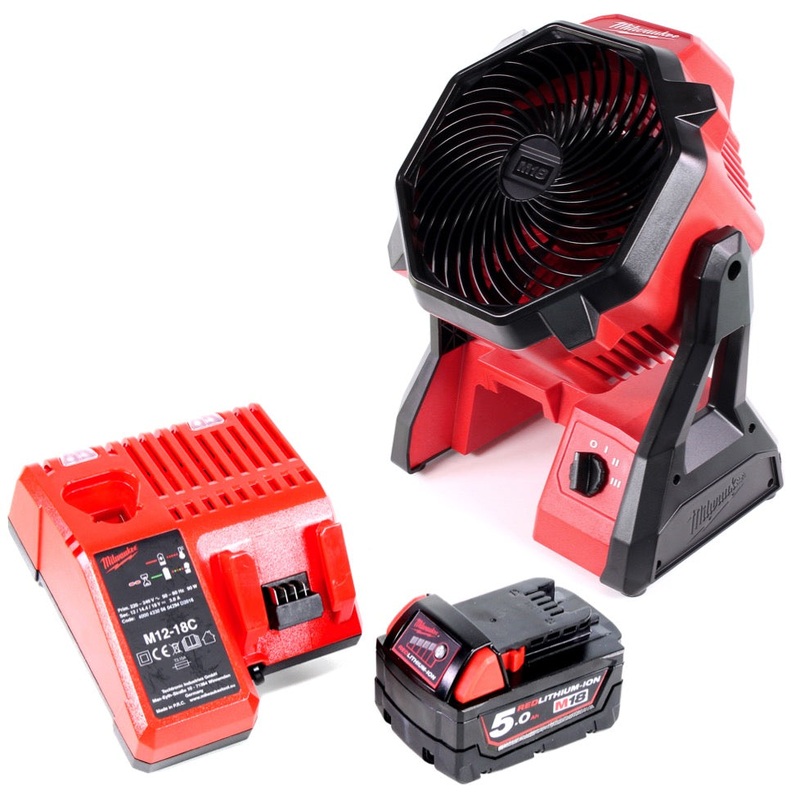 Ventilador batera Milwaukee M18 AF 501C 18V + 1x batera 5.0Ah + cargador