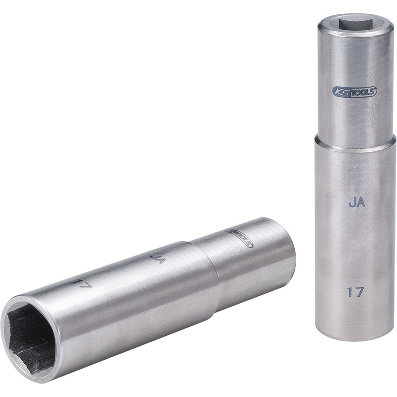 Vaso KS TOOLS 3/8" TITANplus, 17mm, largo ( 965.3857 )