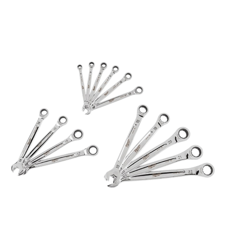 15pc Ratcheting Combination Wrench Set - Metric