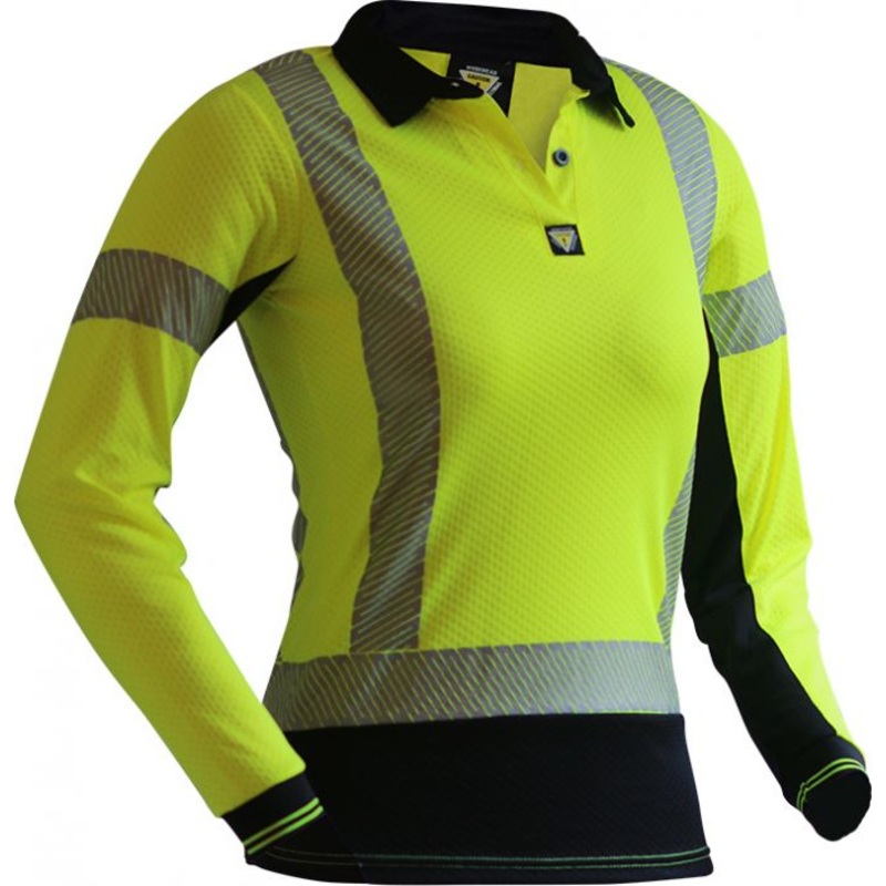Caution D/N L/S Women's Microvent Polo-Size 14