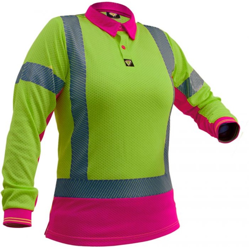 Caution D/N L/S Women's Microvent Polo-Size 16