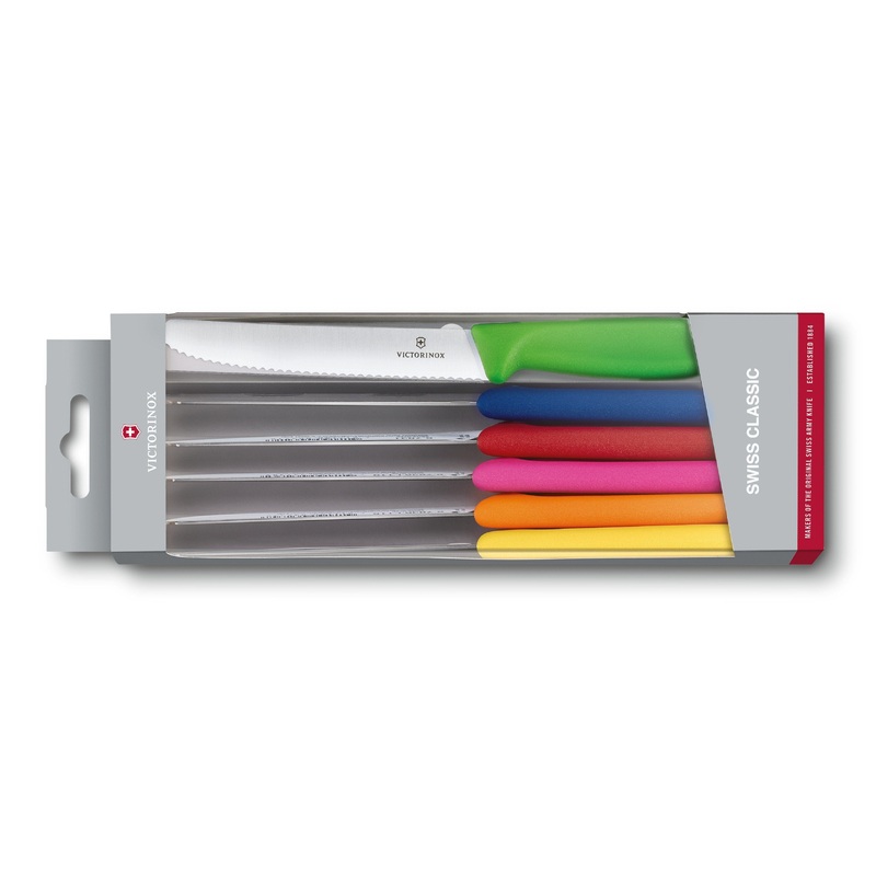 Victorinox Tomato & Table Knife Set 6.7839.6G - 6 piece Assort Colours Victorinox (obs)