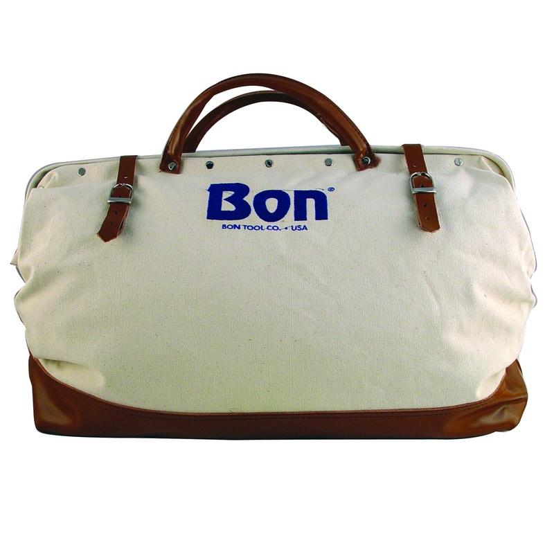 Bon 11-126 Tool Bag - 24-in. Canvas W/Leather Bottom