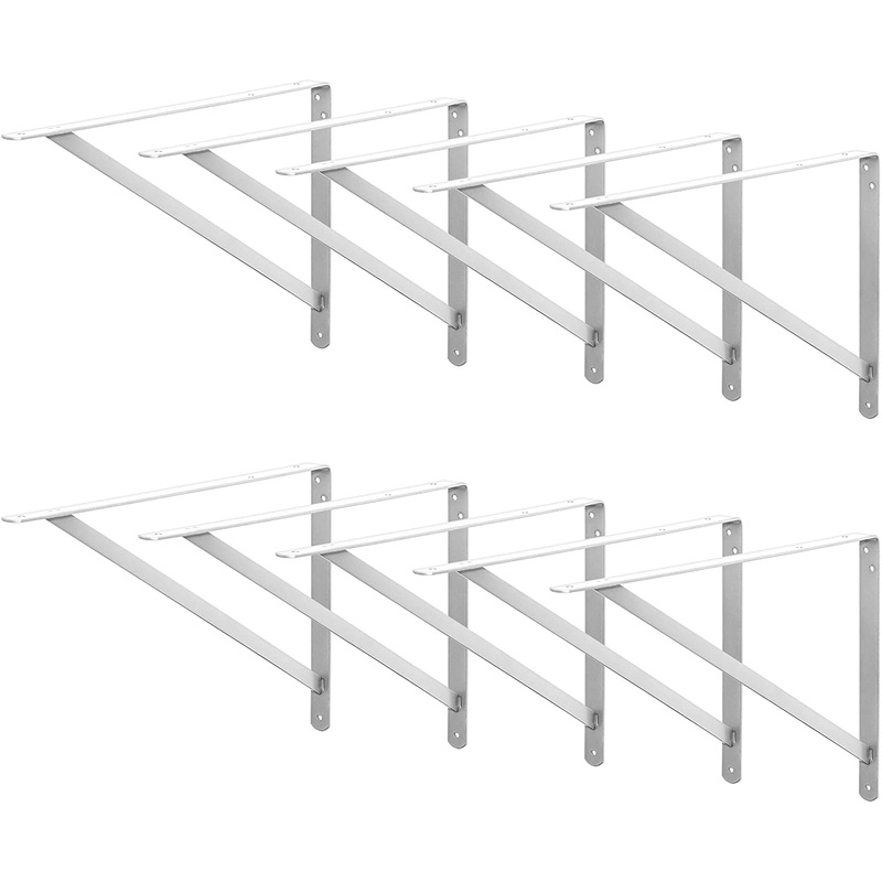 Decko Products 49146-10 Heavy-Duty Shelf Bracket, 14.5-Inch X 10-Inch, White, 10-Pack