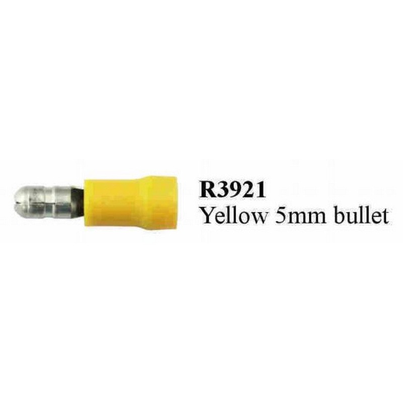 Terminal Bullet Male Yellow 5mm (200pack)