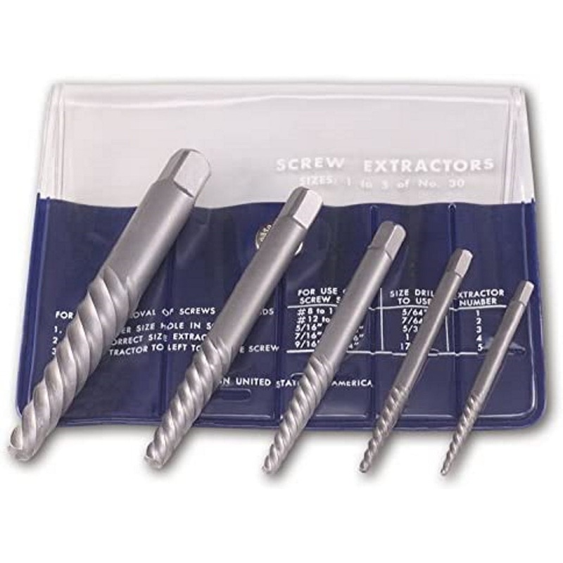 Chicago Latrobe 65035 800 Series Screw Extractor Set, Wire, #1 - #5, 5 Piece Set