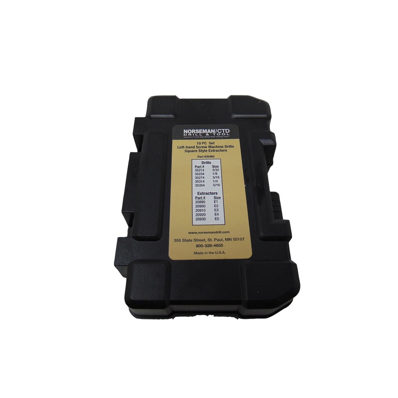 Norseman by Viking Drill and Tool 35484 10 Piece 3/32 in. to 5/16 in. and E-1 to E-5 Bolt Remover Set