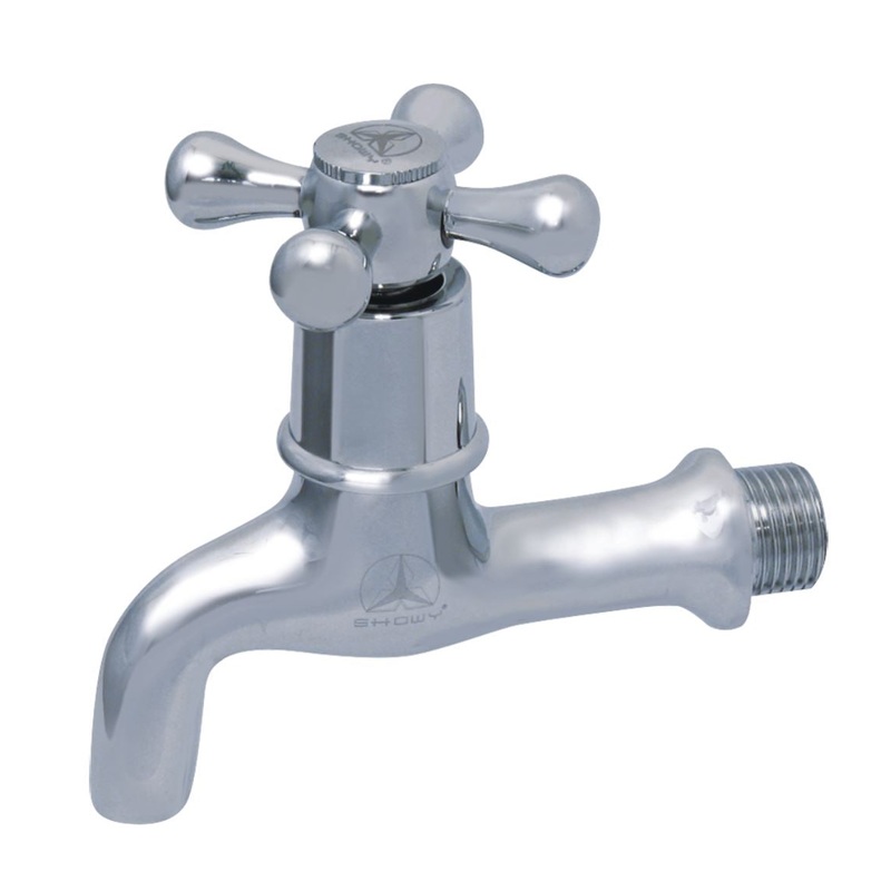 Showy Cross Handle, Quarter Turn 100mm (from threading) Bib Tap | Model : SHOWY-2653N-100