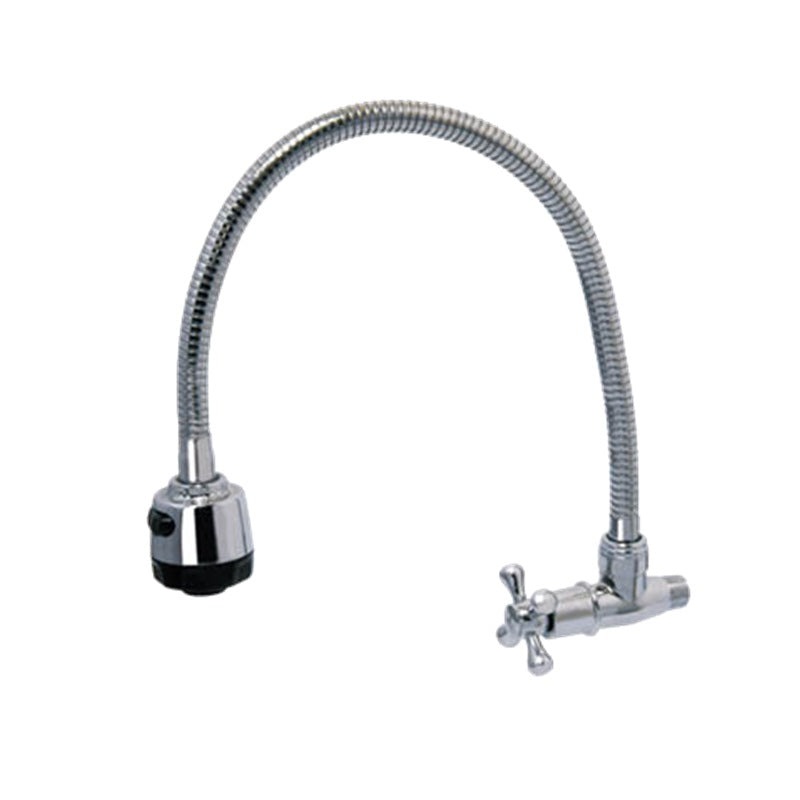 Showy Cross Q-turn Wall Sink Tap C/w 50cm Flex Spout 2655nwc-f50 | Model : SHOWY-2655NWC-F50