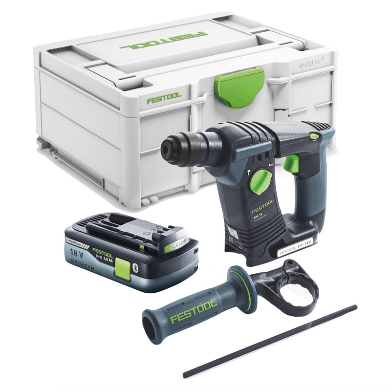 Festool BHC 18-Basic martillo perforador a batera 18 V 1,8 J SDS Plus sin escobillas + 1x batera 4,0 Ah + Systainer - sin cargador