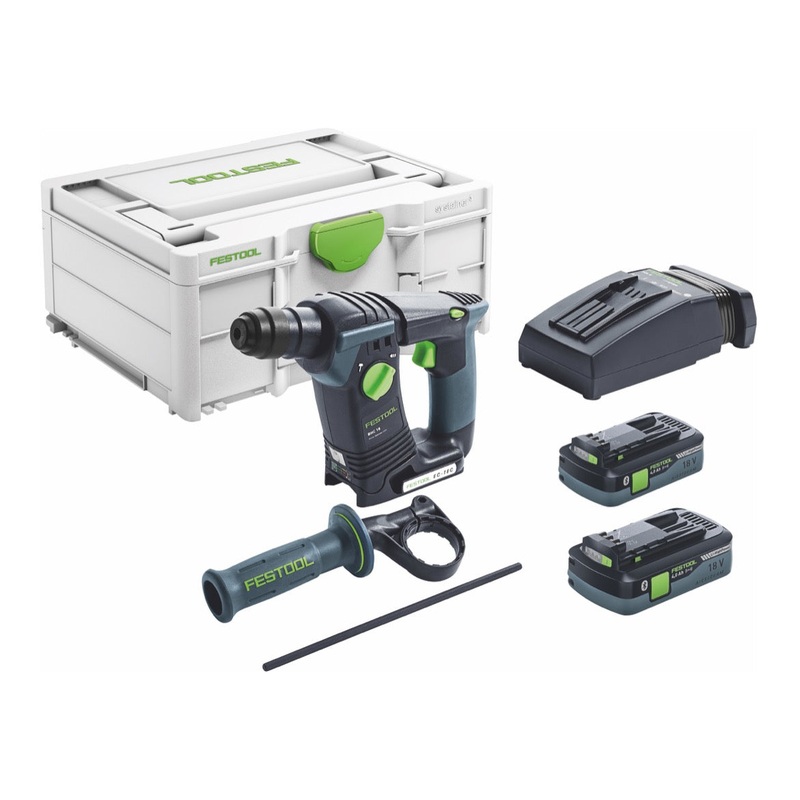 Festool BHC 18 HPC 4.0 I-Plus martillo perforador a batera 18 V 25 Nm 1,8 J SDS Plus Brushless (576513) + 2x bateras recargables 4,0 Ah + cargador + Systainer (sucesor de 575697)