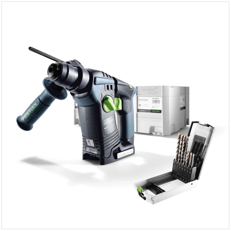 Festool BHC 18 Li-Basic martillo perforador a batera 18V (574723) 25Nm sin escobillas solo en Systainer + juego de brocas de 7 piezas - sin batera, sin cargador