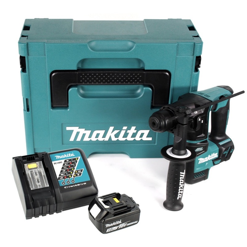 Makita DHR 171 RF1J taladro percutor a batera sin escobillas SDS Plus 18 V 1.2J + 1x batera 3.0Ah + cargador + Makpac