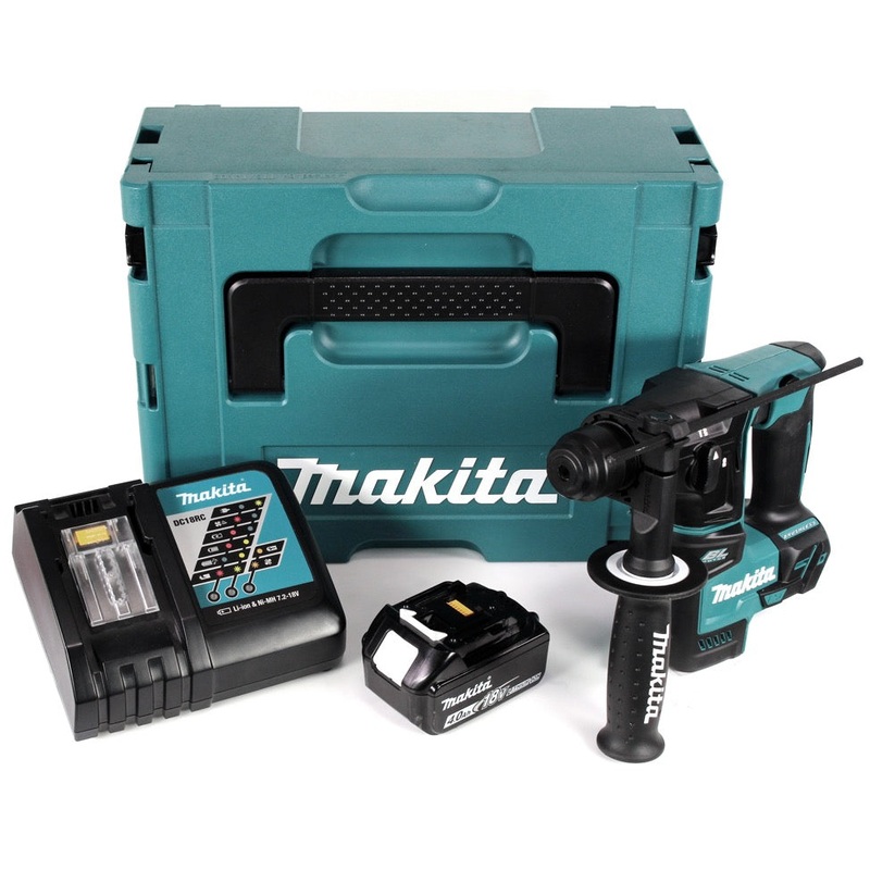 Makita DHR 171 RM1J taladro percutor a batera sin escobillas SDS Plus 18 V 1.2J + 1x batera 4.0Ah + cargador + Makpac