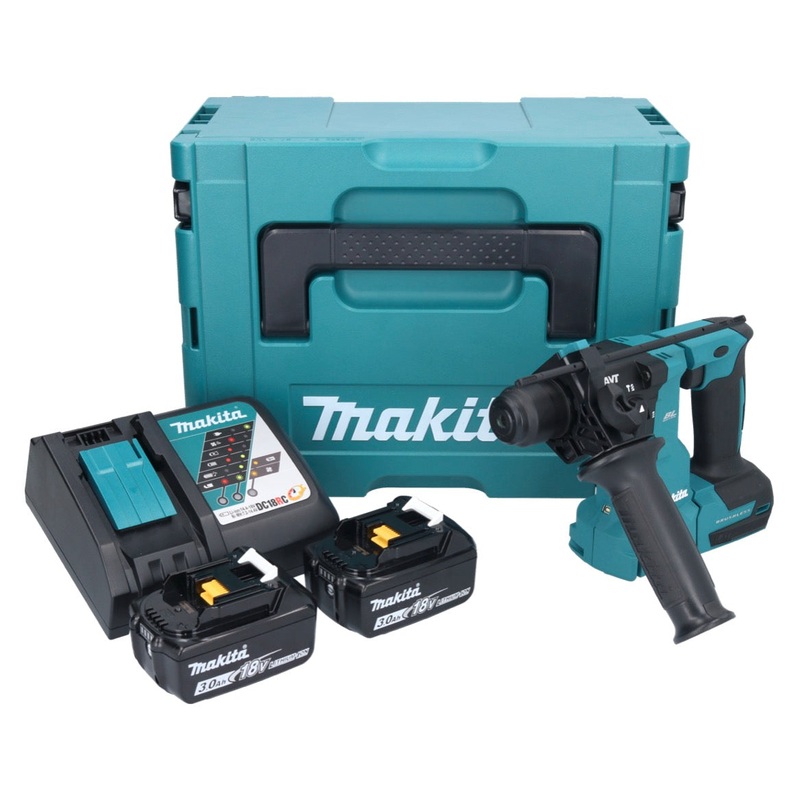 Makita DHR 183 RFJ martillo perforador inalmbrico 18 V 1.7 J SDS plus sin escobillas + 2x batera 3.0 Ah + cargador + Makpac