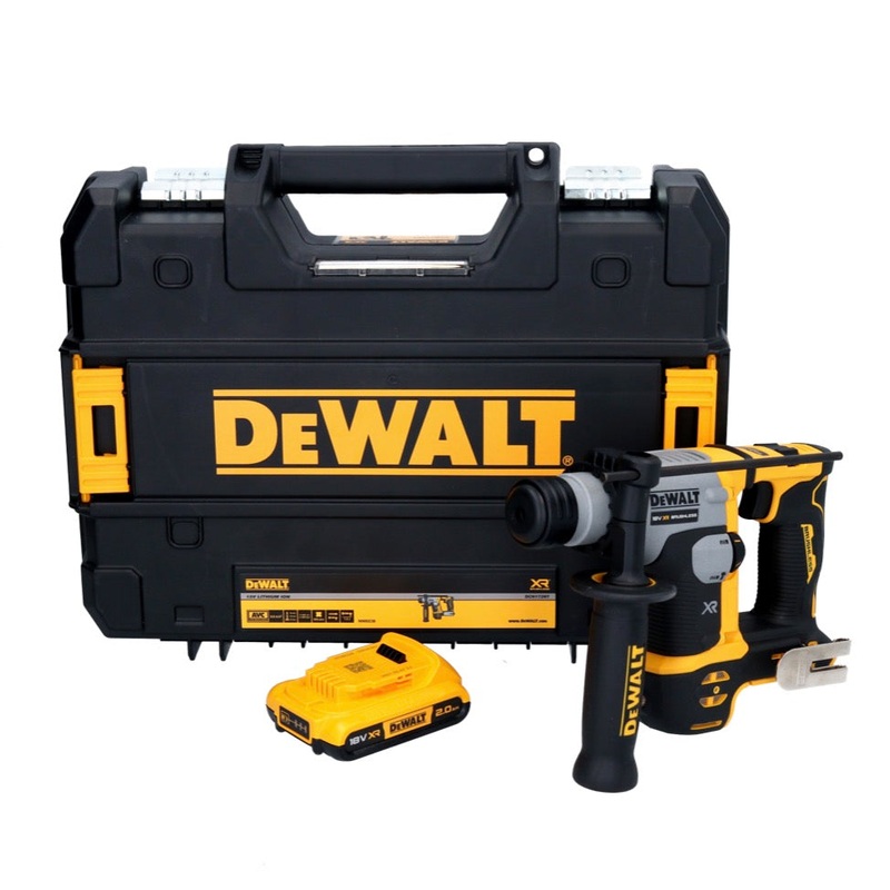 Martillo perforador a batera DeWalt DCH 172 18 V 16 mm 1,4 Joule SDS plus sin escobillas + 1x batera 2,0 Ah + TSTAK - sin cargador