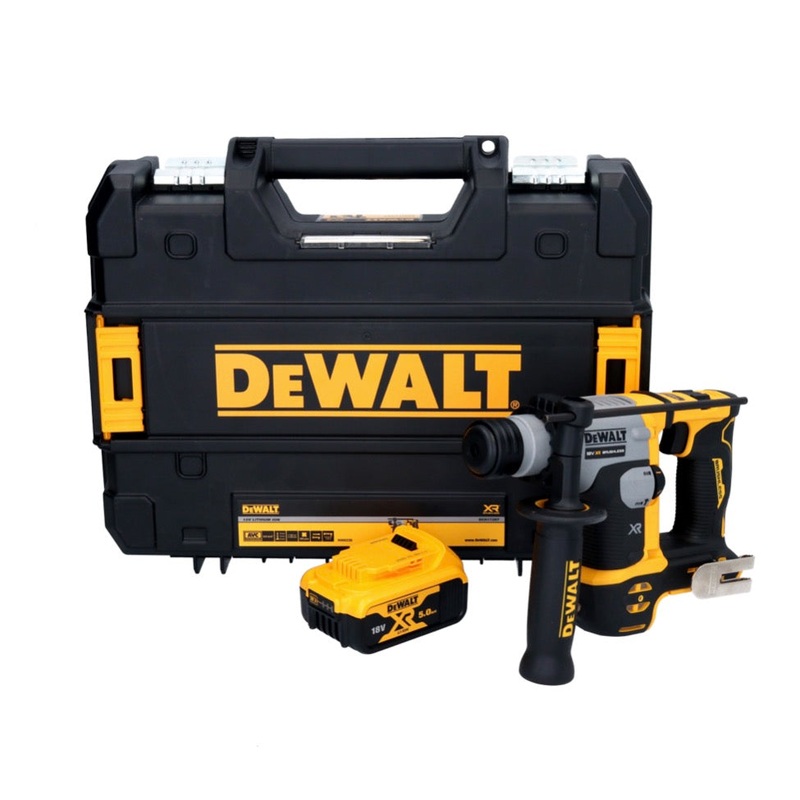 Martillo perforador a batera DeWalt DCH 172 18 V 16 mm 1,4 Joule SDS plus sin escobillas + 1x batera 5,0 Ah + TSTAK - sin cargador