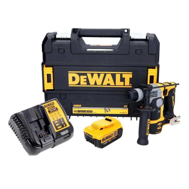 Martillo perforador inalmbrico DeWalt DCH 172 M1 18 V 16 mm 1,4 Joule SDS plus sin escobillas + 1x batera 4,0 Ah + cargador + TSTAK