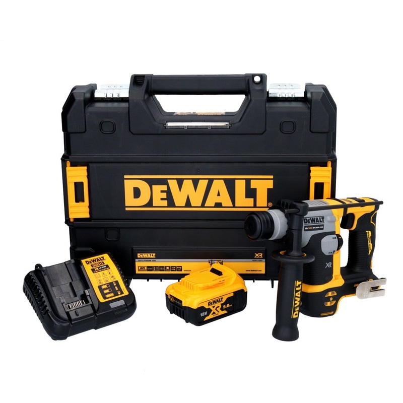 Martillo perforador inalmbrico DeWalt DCH 172 P1 18 V 16 mm 1,4 Joule SDS plus sin escobillas + 1x batera 5,0 Ah + cargador + TSTAK