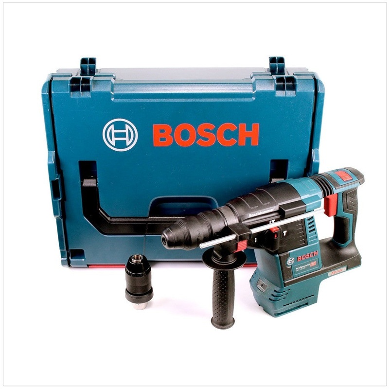 Taladro percutor inalmbrico Bosch GBH 18V-26 F 18V 2.6J SDS-Plus Solo en L-Boxx + juego de taladros de 4 piezas - sin batera, sin cargador