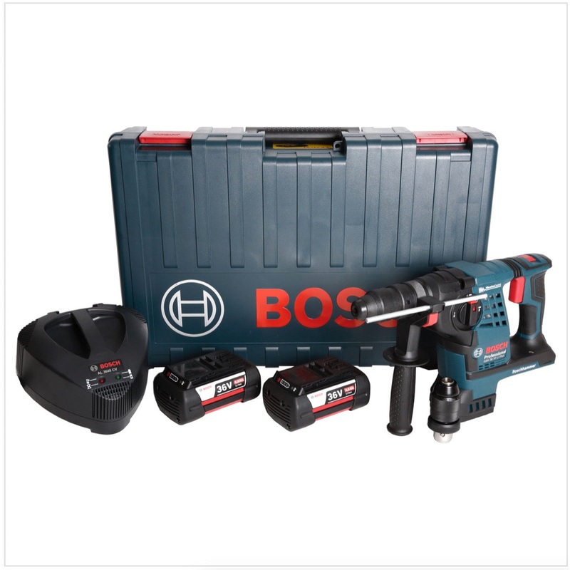 Taladro percutor inalmbrico Bosch GBH 36 VF-LI Plus 36V SDS Plus + portabrocas intercambiables + maletn de uso + 2 bateras de 4,0 Ah + cargador (0611907073)