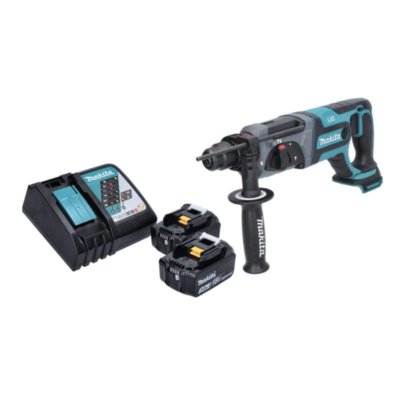 Taladro percutor inalmbrico Makita DHR 241 RF 18 V 2,0 J SDS plus + 2x bateras 3,0 Ah + cargador