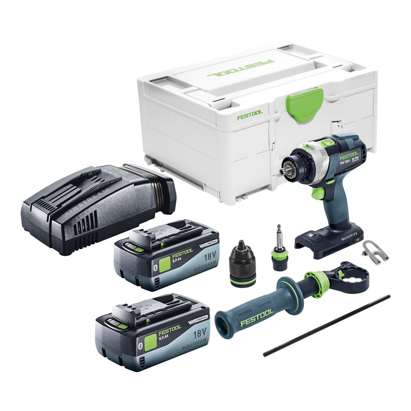 Festool TPC 18/4 I-Basic taladro percutor a batera 18 V 75 Nm + 2x bateras 8,0 Ah + cargador rpido + systainer