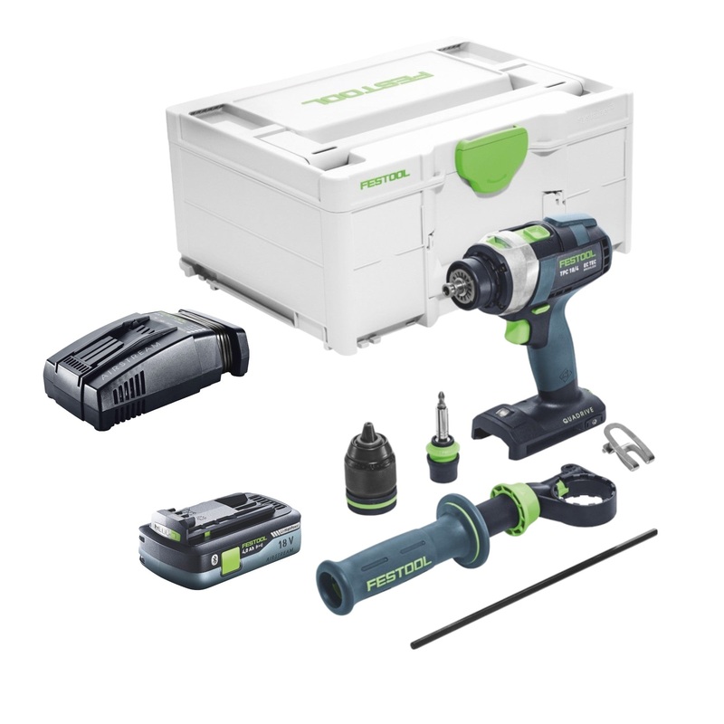 Festool TPC 18/4 I-Basic taladro percutor inalmbrico 18 V 75 Nm + 1x batera 4,0 Ah + cargador rpido + systainer