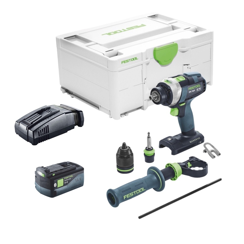 Festool TPC 18/4 I-Basic taladro percutor inalmbrico 18 V 75 Nm + 1x batera 5,0 Ah + cargador rpido + systainer