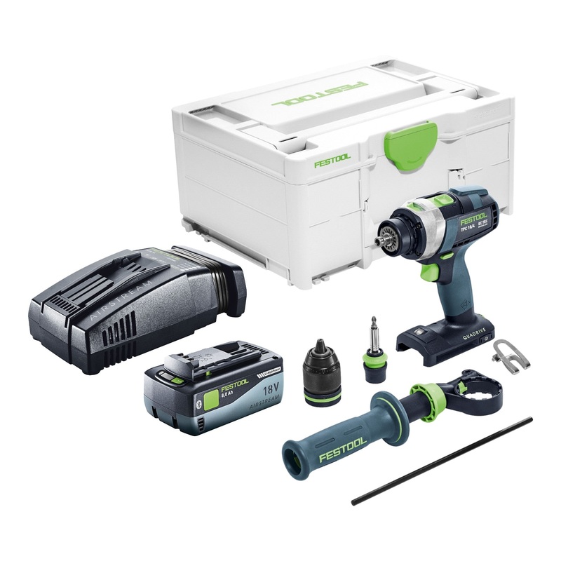 Festool TPC 18/4 I-Basic taladro percutor inalmbrico 18 V 75 Nm + 1x batera 8,0 Ah + cargador rpido + systainer