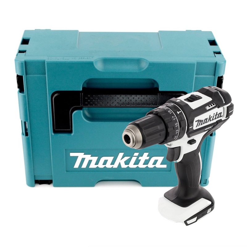 Makita DHP 482 ZJ W Taladro percutor inalmbrico 18 V 62 Nm Blanco + Makpac - sin batera, sin cargador