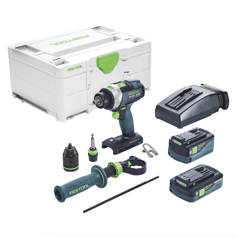Festool TPC 18/4 5.0/4.0 I-Plus taladro percutor inalmbrico 18 V 75 Nm (577651) sin escobillas + 1x batera 4,0 Ah + 1x batera 5,0 Ah + cargador + systainer
