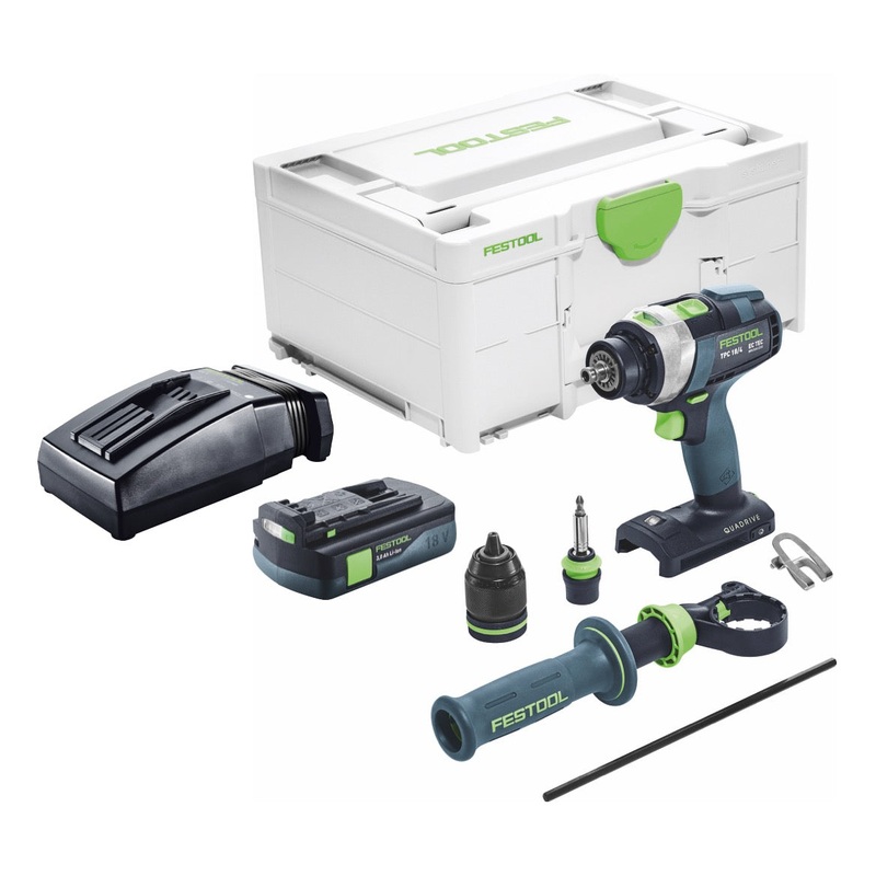 Festool TPC 18/4 I-Basic Taladro percutor inalmbrico 18 V 75 Nm Brushless + 1x Batera 3.0 Ah + Cargador + Systainer